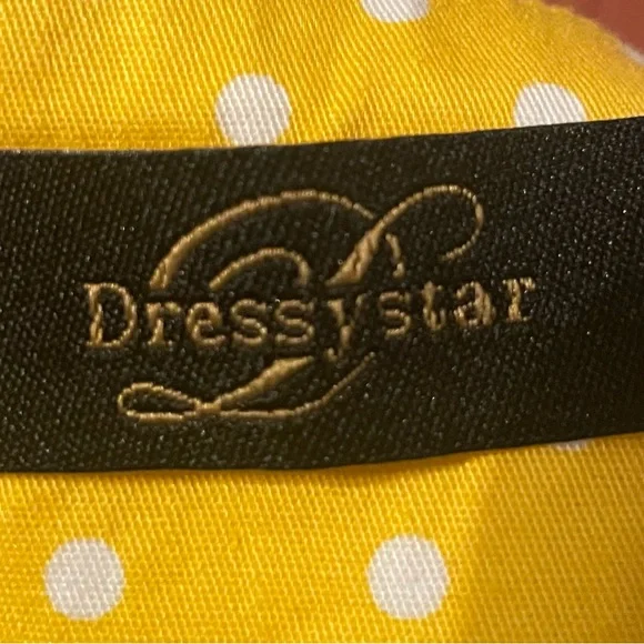 Yellow Polka Dot Midi Dress - Picture 2 of 4